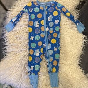 Little Sleepies Blue Milk and Cookies Footie
